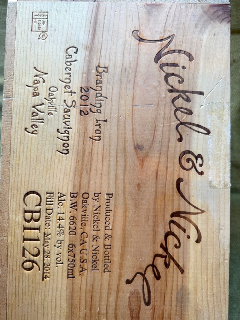 Vintage Nickel & Nickel Cabernet Sauvignon Wood Wine Crate Panel - Picture 6 of 10